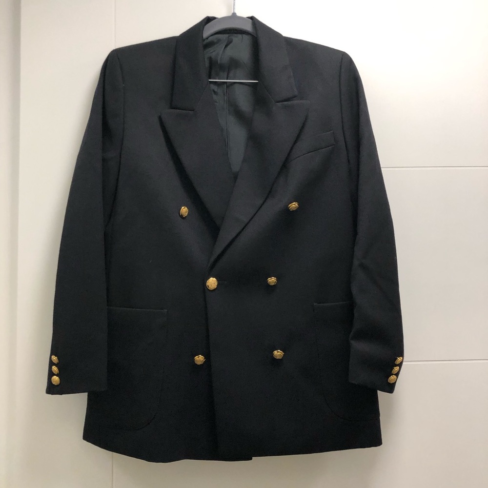 Elegant Black Blazer with Gold Accents